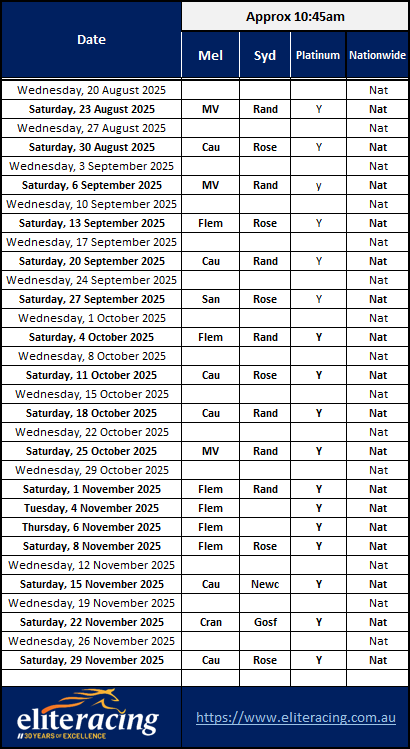 Elite Racing Betting Strategies, Elite Racing Base Betting Strategies Performance Update