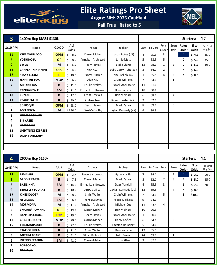 Elite Racing Betting Strategies, Elite Racing Base Betting Strategies Performance Update